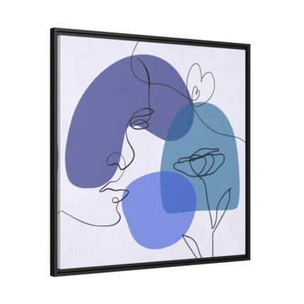 Contemporary Line Art Of A Face Framed Canvas