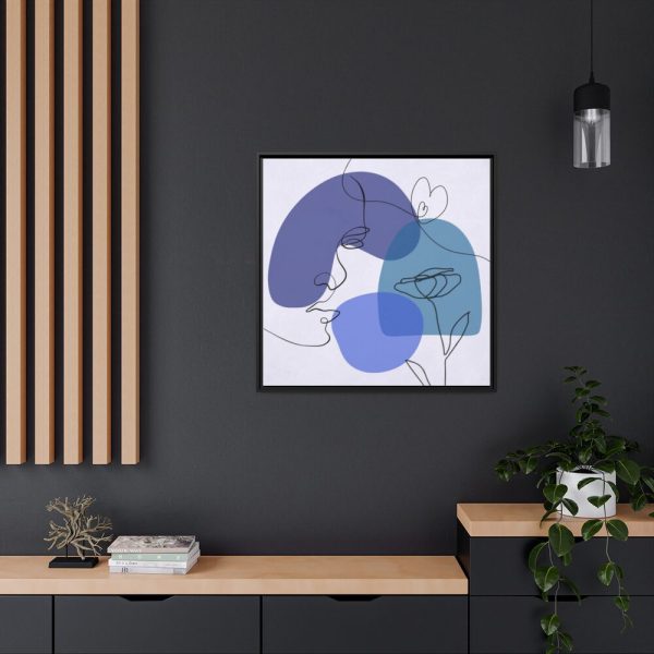88302-144.jpg Contemporary Line Art Of A Face Framed Canvas