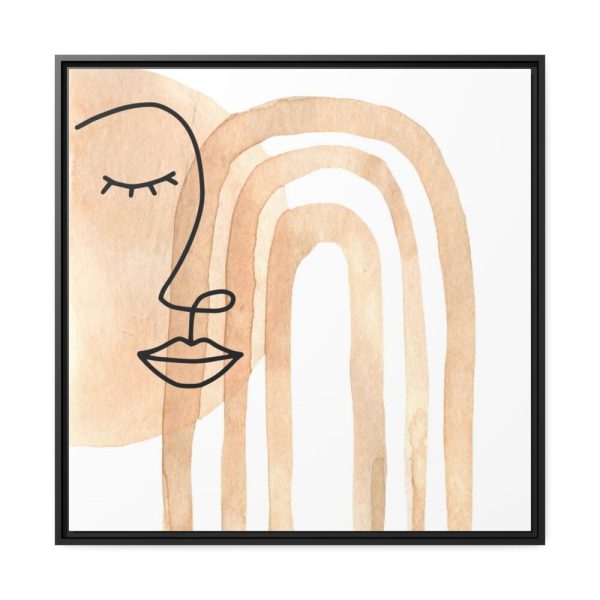 88302-146.jpg Boho Rainbow Line Art Face Framed Canvas