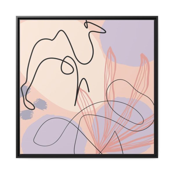 Minimal Drawing of a Camel Framed Canvas