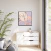 Minimal Drawing of a Camel Framed Canvas