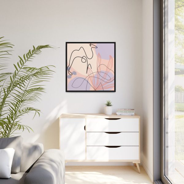 Minimal Drawing of a Camel Framed Canvas