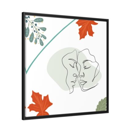 Modern Art Lovers Line Art Framed Canvas
