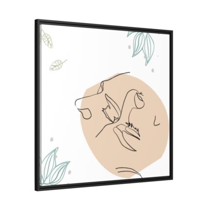 Faces of a Man and a Woman Framed Canvas