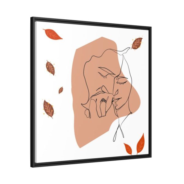 88302-185.jpg Abstract Shape With Autumn Leaves Framed Canvas
