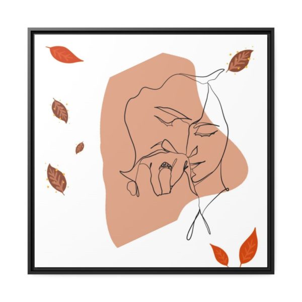 88302-186.jpg Abstract Shape With Autumn Leaves Framed Canvas