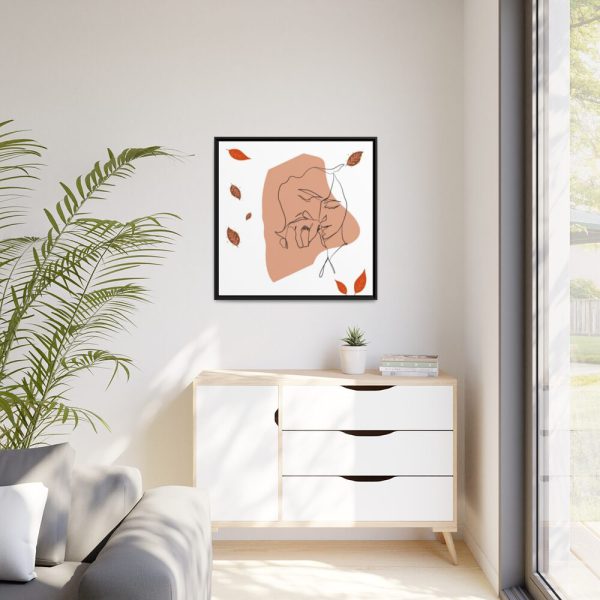 88302-188.jpg Abstract Shape With Autumn Leaves Framed Canvas