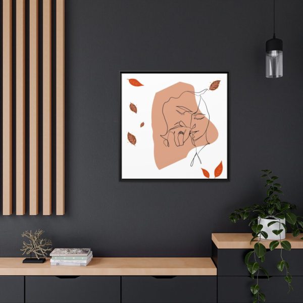 88302-189.jpg Abstract Shape With Autumn Leaves Framed Canvas
