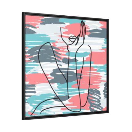 Line Drawing Of A Pondering Woman Framed Canvas