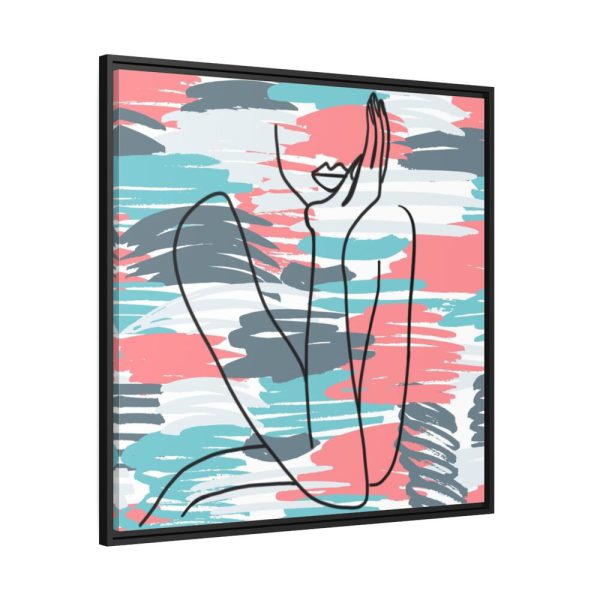 88302-195.jpg Line Drawing Of A Pondering Woman Framed Canvas