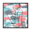 88302-196.jpg Line Drawing Of A Pondering Woman Framed Canvas
