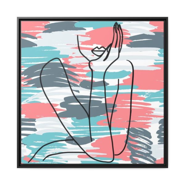 88302-196.jpg Line Drawing Of A Pondering Woman Framed Canvas
