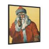 88302-20.jpg Santa Claus Pointing a Handgun Framed Canvas