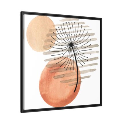 Abstract Dandelion Illustration Framed Canvas