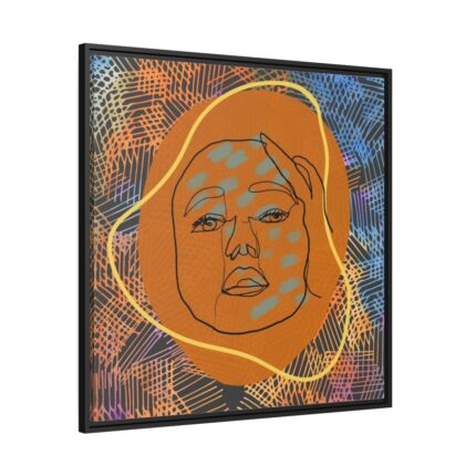 Abstract Minimalist Face Framed Canvas