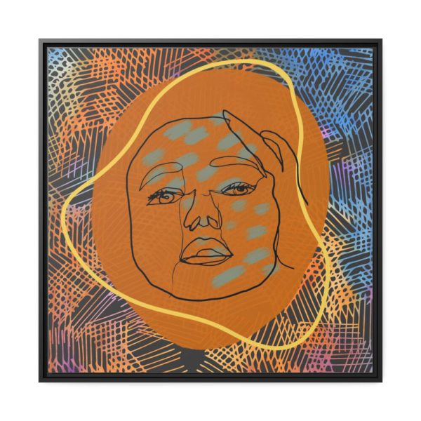 88302-241.jpg Abstract Minimalist Face Framed Canvas