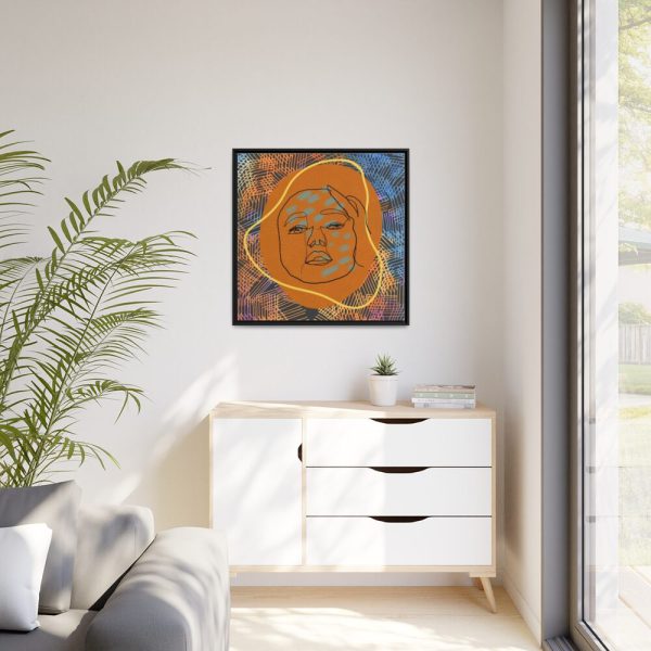 88302-243.jpg Abstract Minimalist Face Framed Canvas