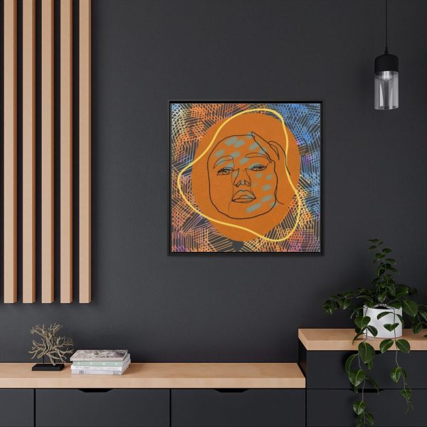88302-244.jpg Abstract Minimalist Face Framed Canvas