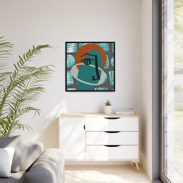 88302-248.jpg Picasso Style Face Framed Canvas