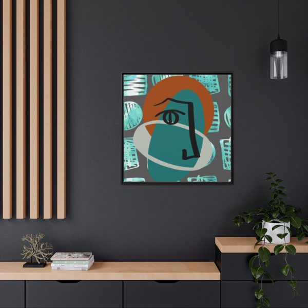 88302-249.jpg Picasso Style Face Framed Canvas