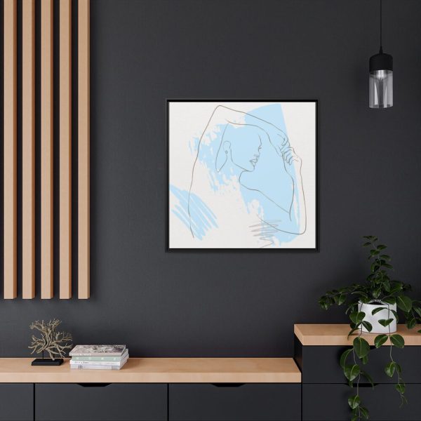 88302-254.jpg One Line Drawing Of a Lady Framed Canvas