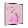88302-255.jpg Pink Woman Abstract Line Drawing Framed Canvas