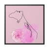 88302-256.jpg Pink Woman Abstract Line Drawing Framed Canvas