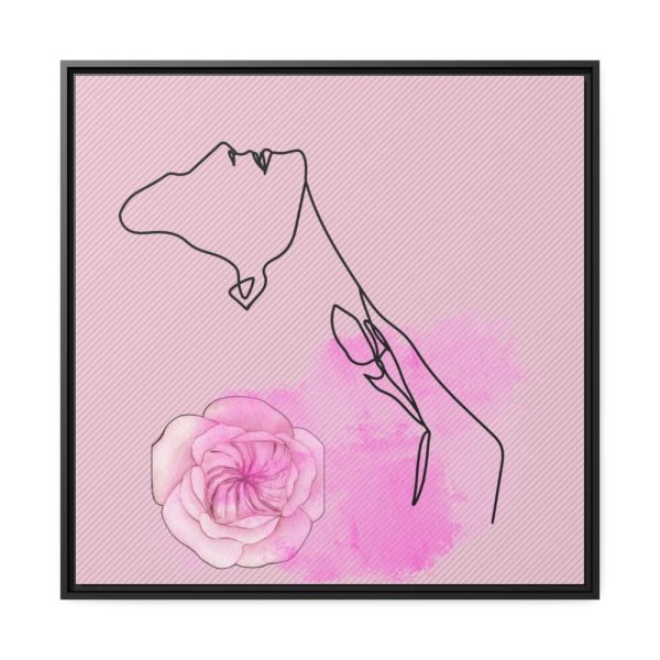 88302-256.jpg Pink Woman Abstract Line Drawing Framed Canvas