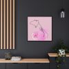 88302-259.jpg Pink Woman Abstract Line Drawing Framed Canvas