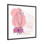 Pink Abstract Shapes and a Pink Frame Framed Canvas