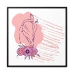 Pink Abstract Shapes and a Pink Frame Framed Canvas - Image 2