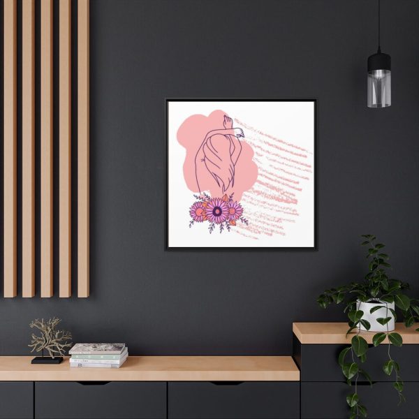 88302-264.jpg Pink Abstract Shapes and a Pink Frame Framed Canvas