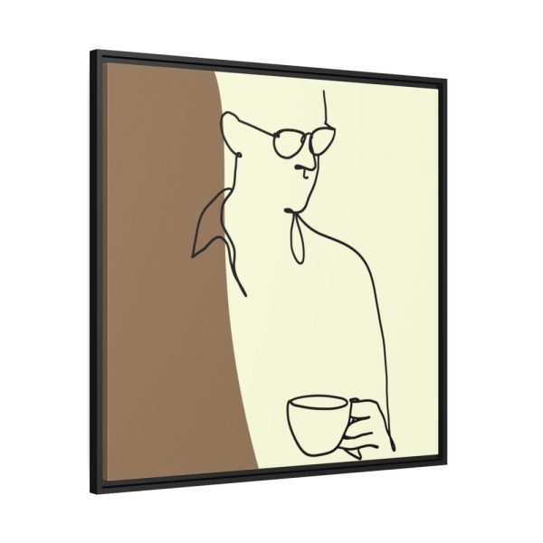 88302-265.jpg Man Holding a Cup of Coffee Framed Canvas