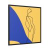 88302-270.jpg Line Art Drawing of a Woman Standing Framed Canvas