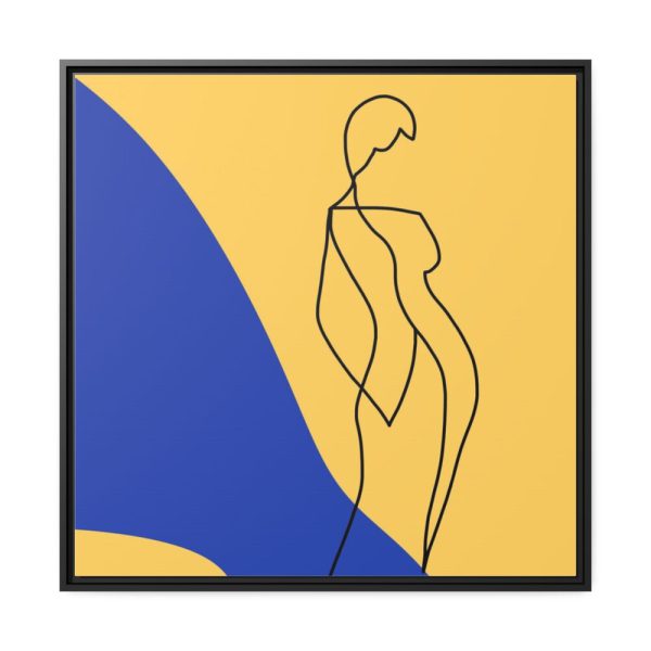 88302-271.jpg Line Art Drawing of a Woman Standing Framed Canvas