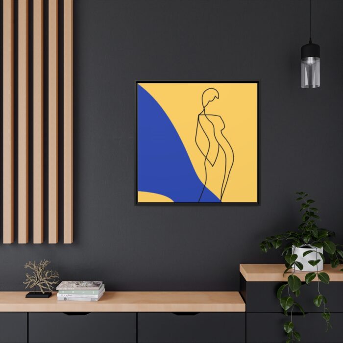 Line Art Drawing of a Woman Standing Framed Canvas - Image 5