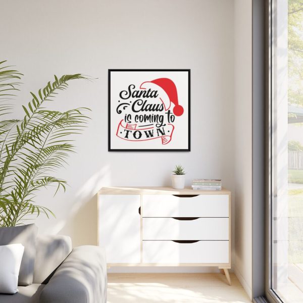 88302-28.jpg Santa Claus Typography Clipart Framed Canvas