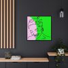 88302-324.jpg Woman Smiling and Looking Down Framed Canvas