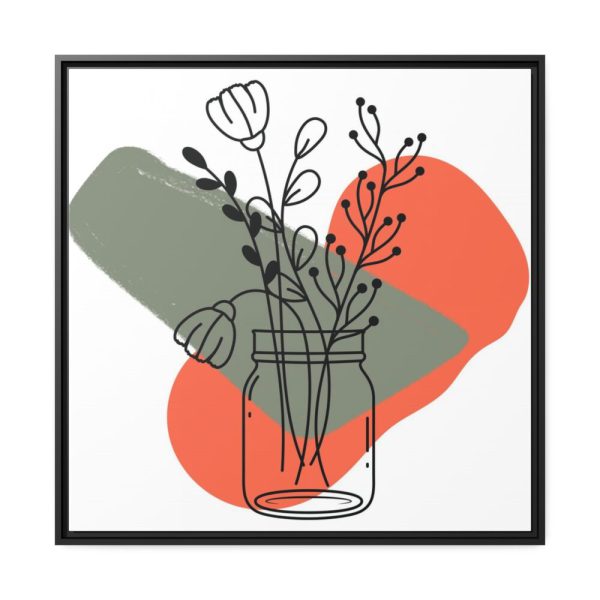 88302-326.jpg Abstract Mason Jar Flower Line Art Framed Canvas