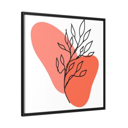 Abstract Line Art Plant Framed Canvas