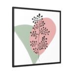 Abstract Shapes With a Plant Framed Canvas