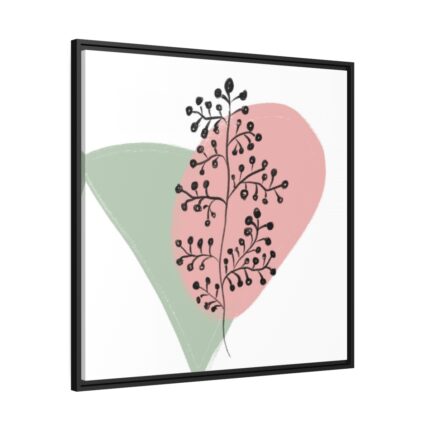 Abstract Shapes With a Plant Framed Canvas