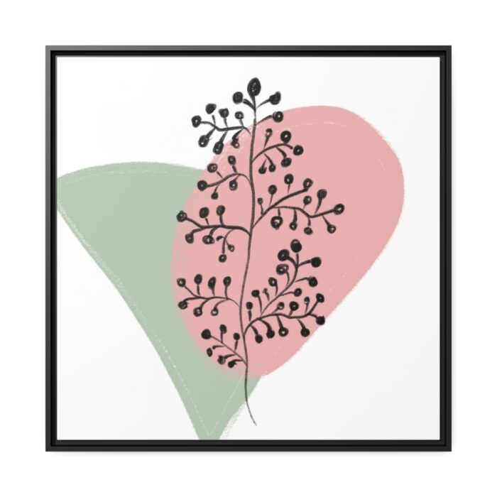 Abstract Shapes With a Plant Framed Canvas - Image 2
