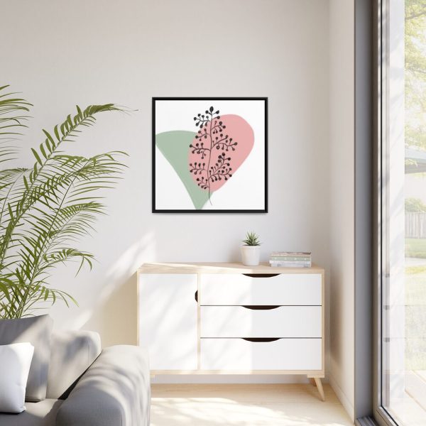 88302-338.jpg Abstract Shapes With a Plant Framed Canvas