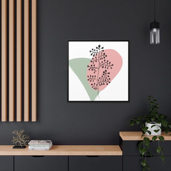 88302-339.jpg Abstract Shapes With a Plant Framed Canvas