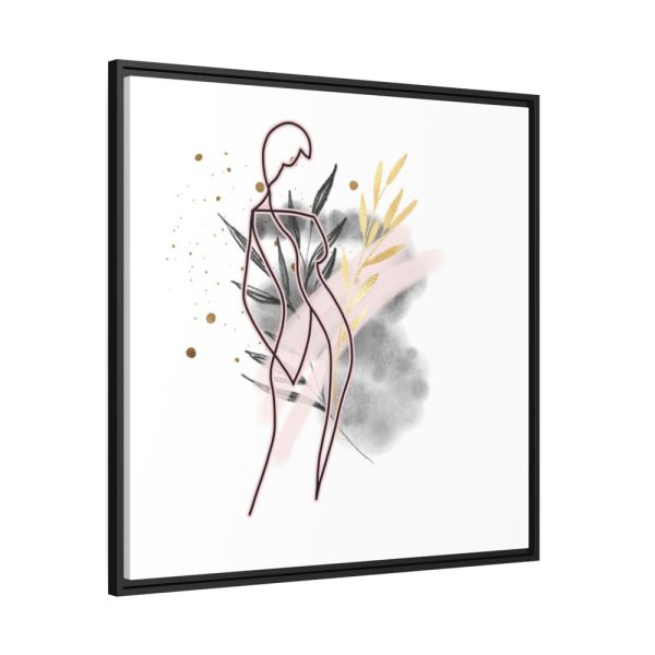 88302-345.jpg Plant Composition and a Pink and Black Line Art Framed Canvas