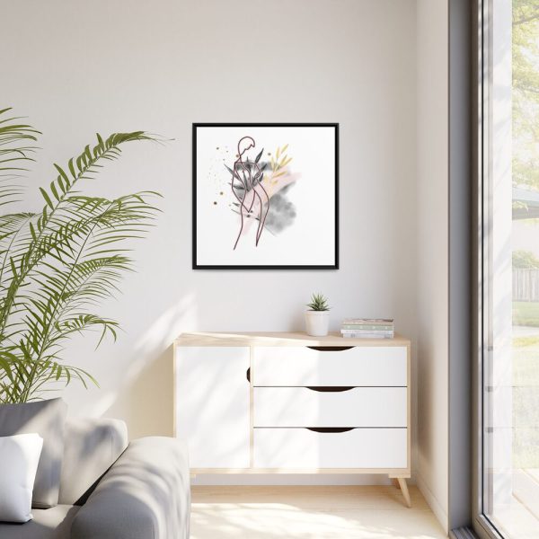 88302-348.jpg Plant Composition and a Pink and Black Line Art Framed Canvas