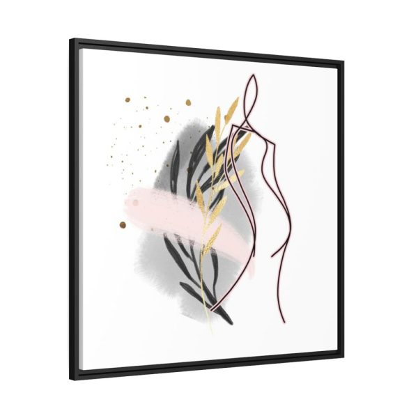 88302-360.jpg Pink and Black Line Art Overlay of a Woman Framed Canvas