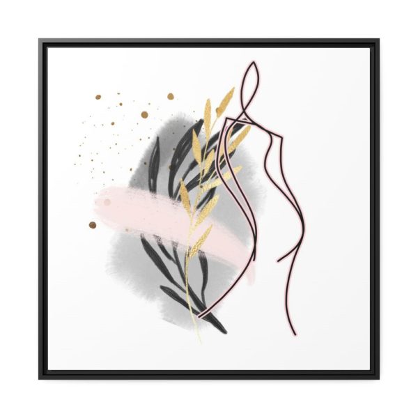 88302-361.jpg Pink and Black Line Art Overlay of a Woman Framed Canvas