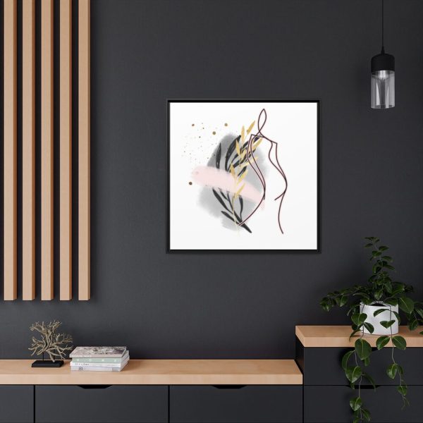 88302-364.jpg Pink and Black Line Art Overlay of a Woman Framed Canvas